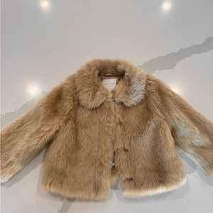 Janie & Jack “Festive Fur Jacket”. Girls size 10-12